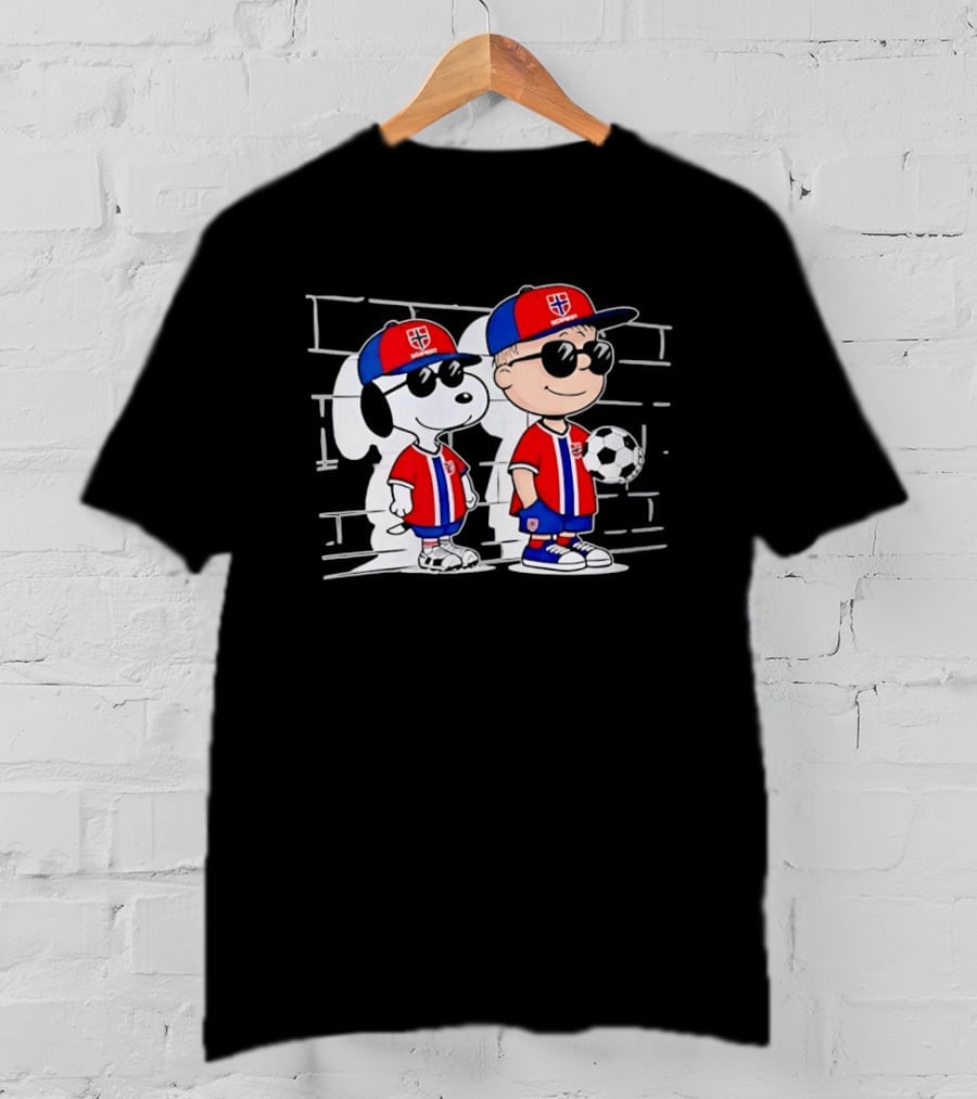 Snoopy Charlie Brown Norway Outfit Sunglasses Soccer T-Shirt