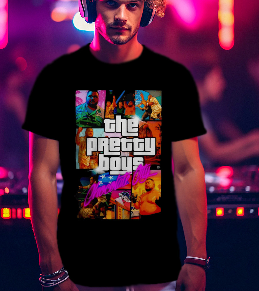 The Pretty Boys Chocolate City Collage Akashi Sushi Gaming Mashup T-Shirt