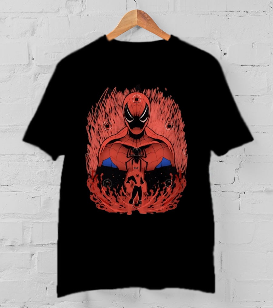 Spider Man Friendly Webslinger Shadowwork Comic T-Shirt