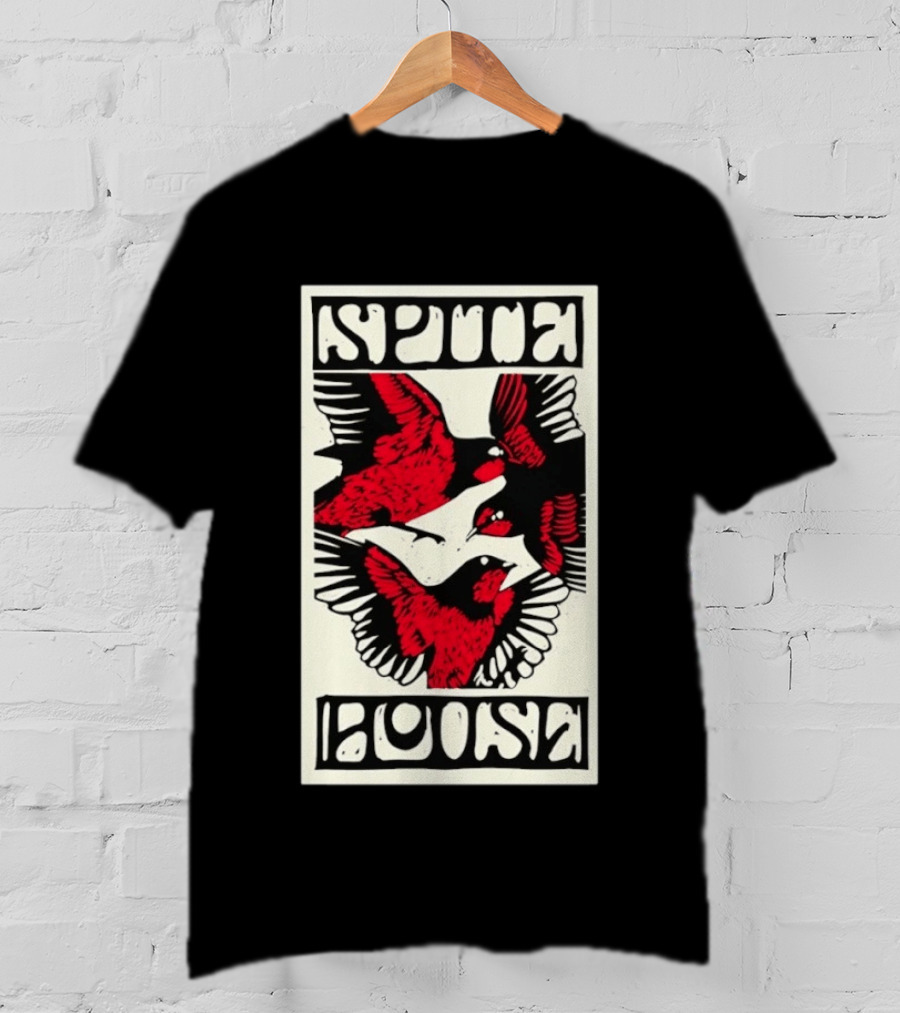 Spite House Bird Artwork With Bold Red And Black T-Shirt