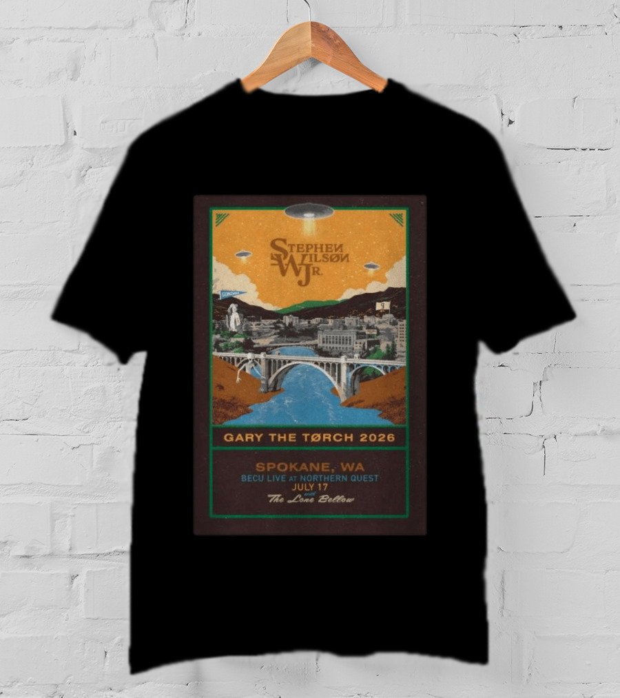 Stephen Wilson Jr. Gary The Torch 2026 Spokane WA BECU Live At Northern Quest July 17 The Lone Bellow T-Shirt