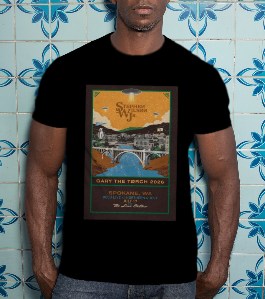 Stephen Wilson Jr. Gary The Torch 2026 Spokane WA BECU Live At Northern Quest July 17 The Lone Bellow T-Shirt