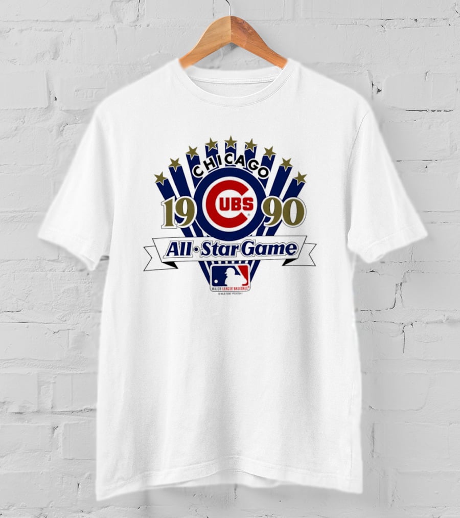 Chicago Cubs 1990 MLB All Star Game Logo Stars Blue Red T-Shirt