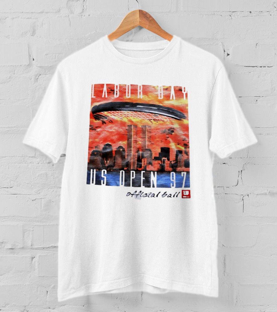 Labor Day US Open 97 Wilson Official Ball Twin Towers Skyline T-Shirt