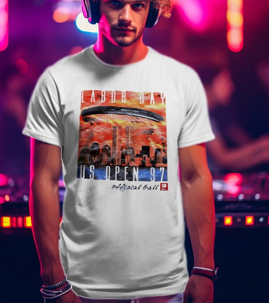 Labor Day US Open 97 Wilson Official Ball Twin Towers Skyline T-Shirt