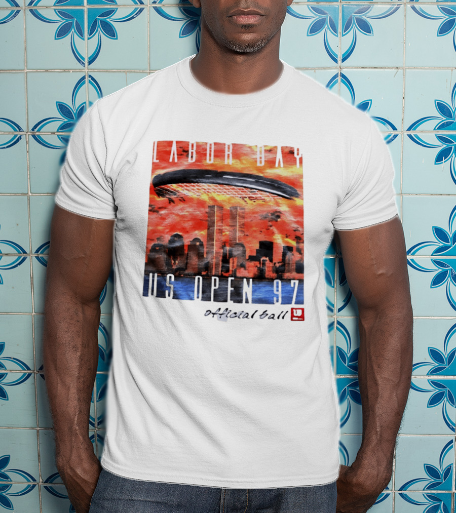 Labor Day US Open 97 Wilson Official Ball Twin Towers Skyline T-Shirt
