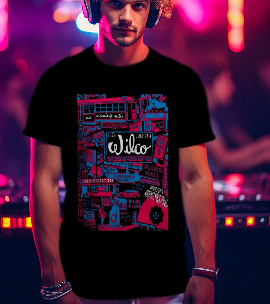 Wilco July 7 2026 Grind City Amphitheater Memphis TN An Evening With Stax Blues River City T-Shirt