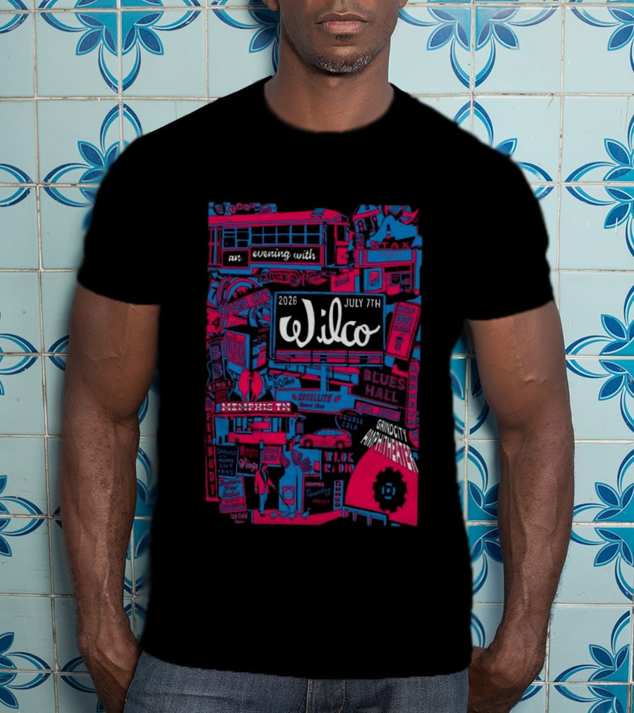 Wilco July 7 2026 Grind City Amphitheater Memphis TN An Evening With Stax Blues River City T-Shirt