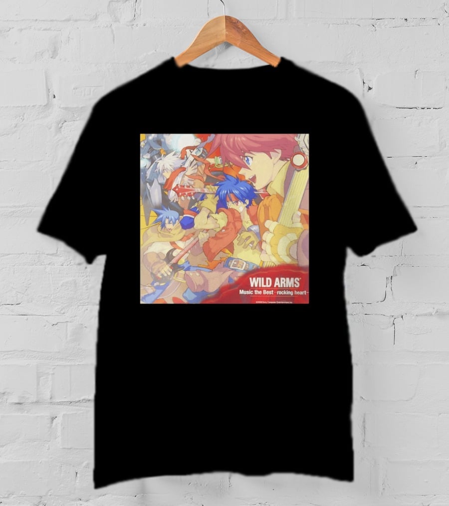 Wild Arms Music The Best Rocking Heart 2006 Anime Characters Playing Guitar T-Shirt