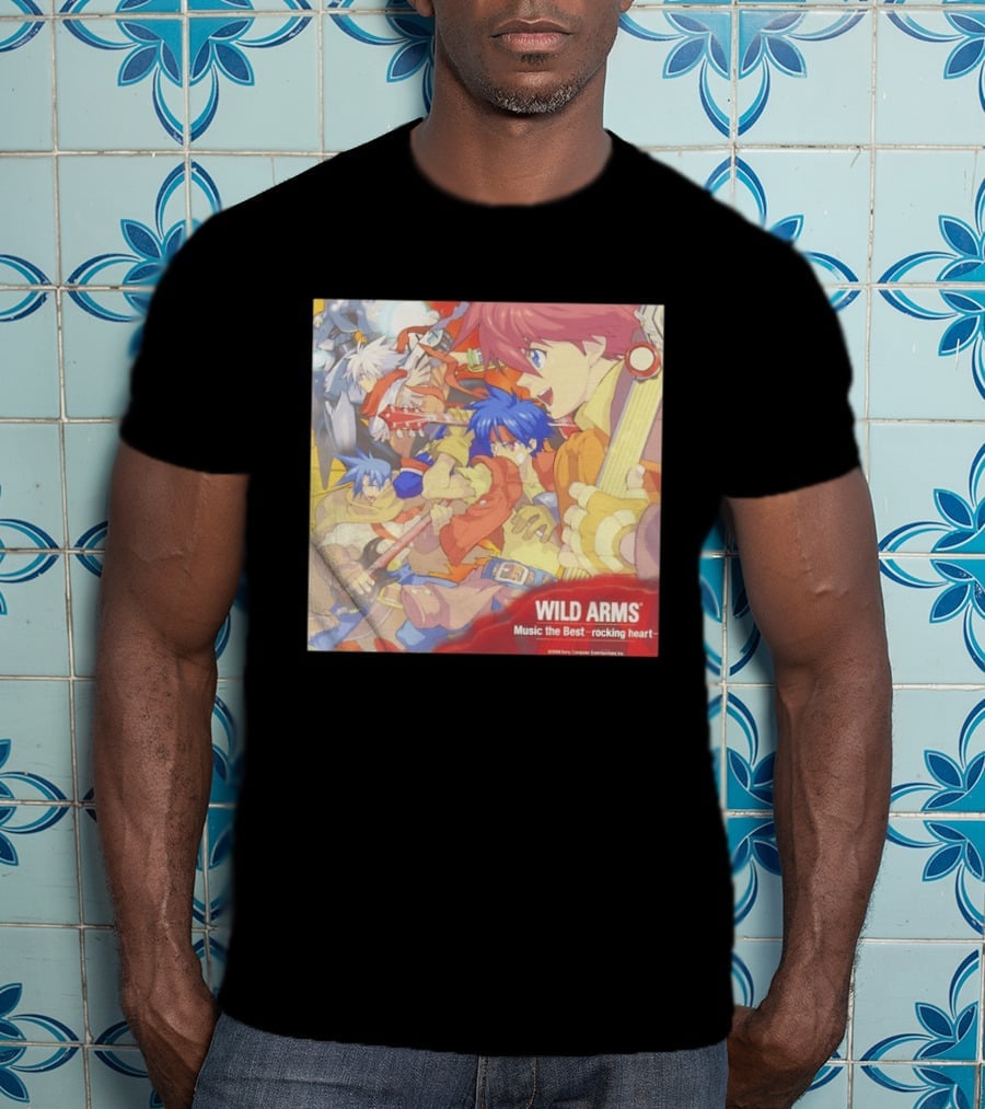 Wild Arms Music The Best Rocking Heart 2006 Anime Characters Playing Guitar T-Shirt
