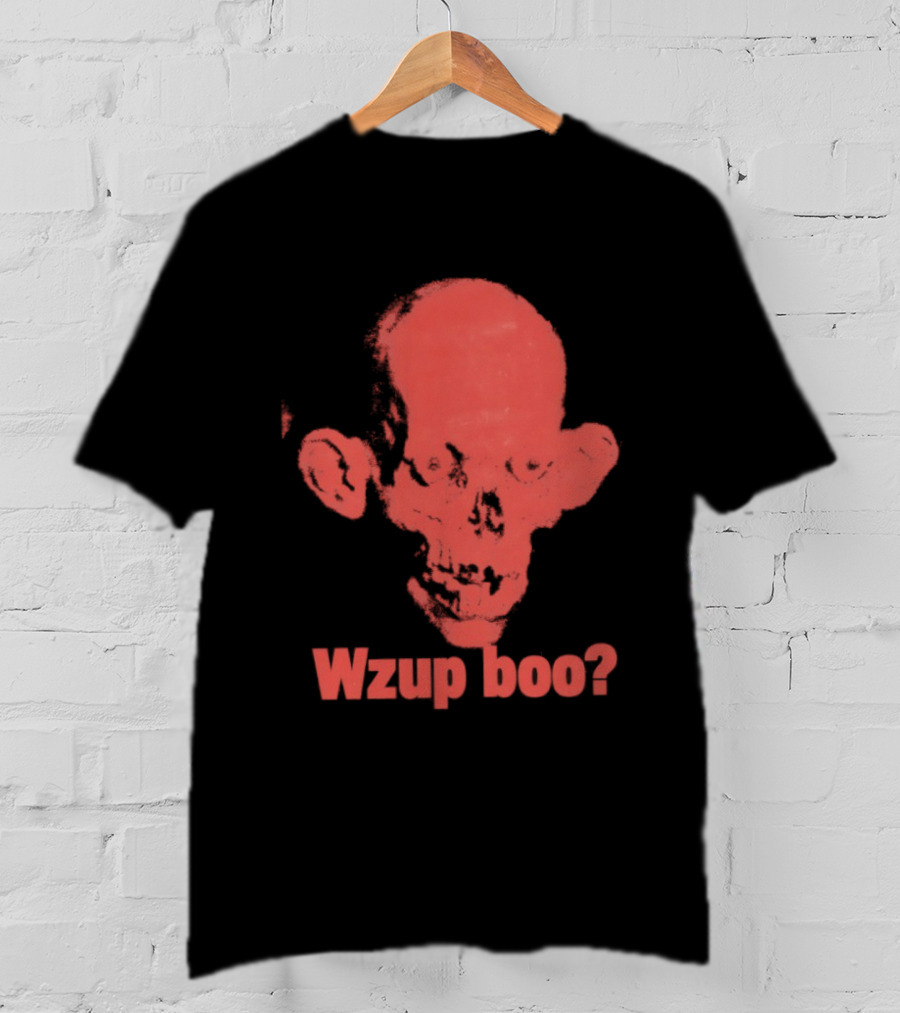 Wzup Boo Creepy Skull Horror Spooky T-Shirt