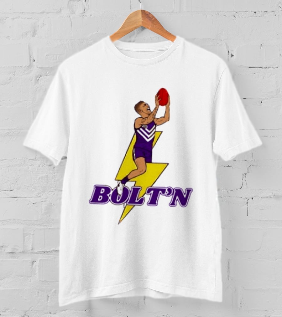 Bolt'n High Flying Australian Football Player AFL Footy T-Shirt