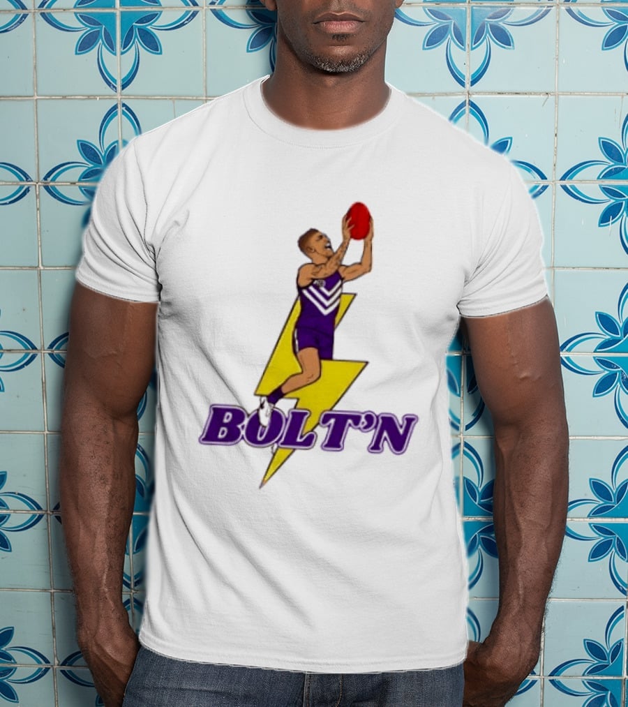 Bolt'n High Flying Australian Football Player AFL Footy T-Shirt