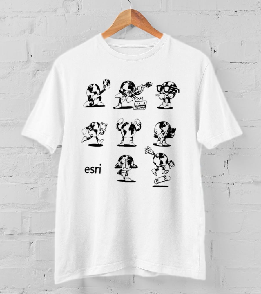 Globie Esri Cartoon Characters Sketch Collection T-Shirt