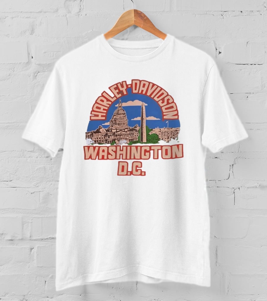 Harley Davidson Washington DC Capitol Washington Monument T-Shirt