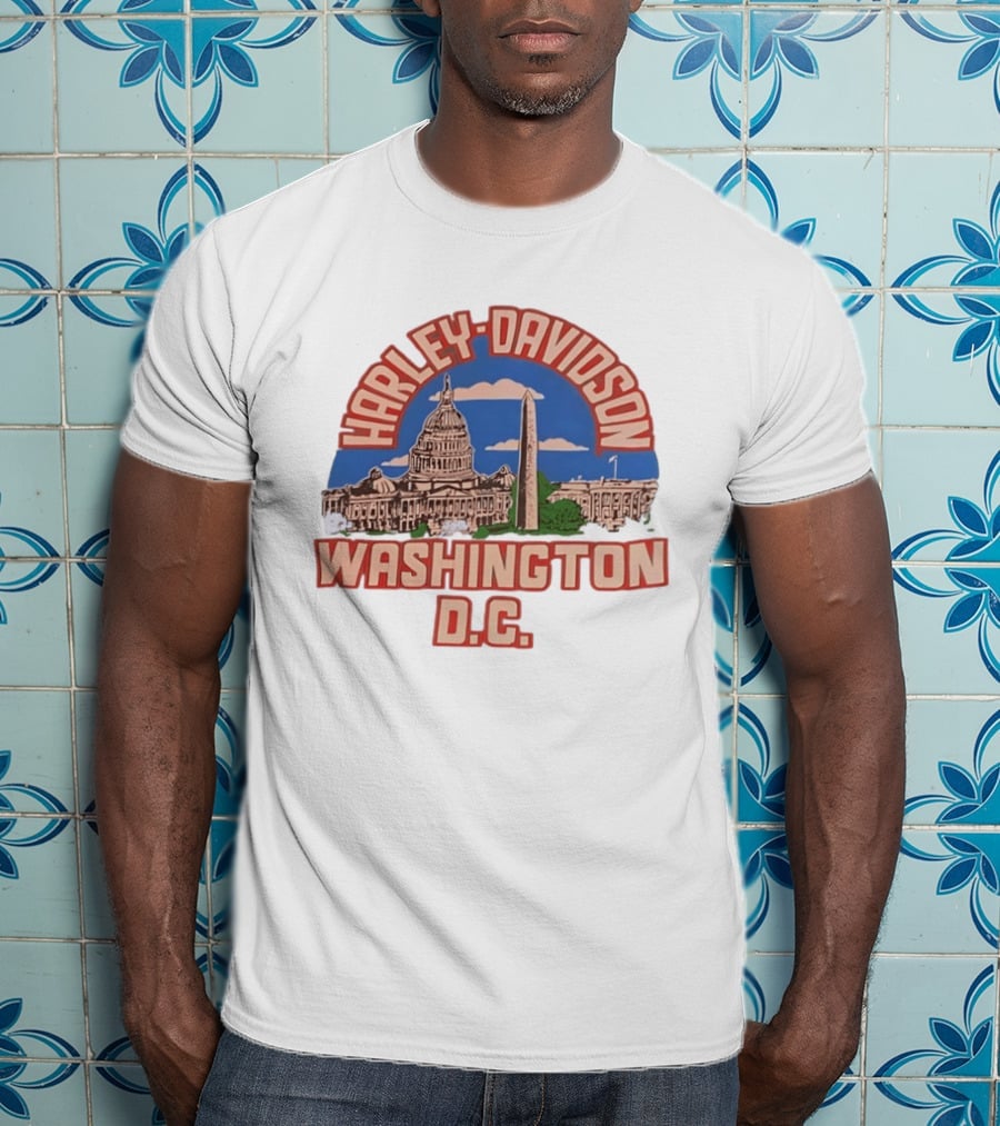 Harley Davidson Washington DC Capitol Washington Monument T-Shirt
