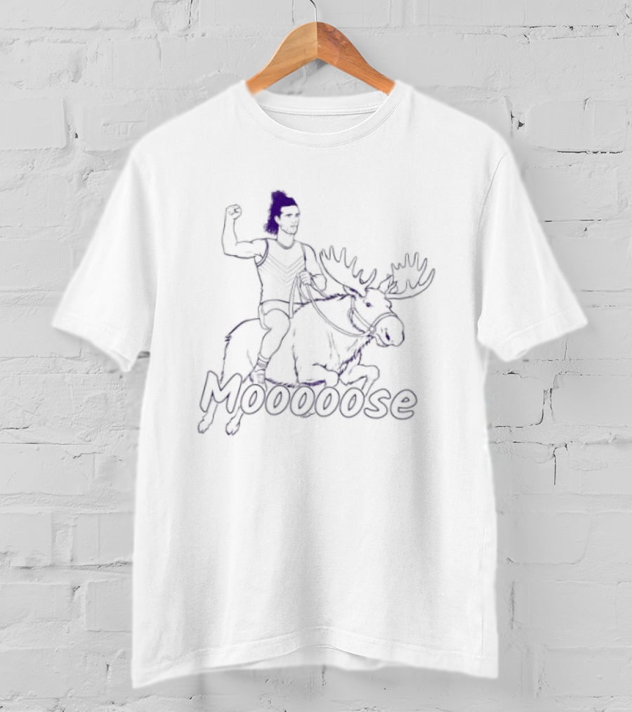 Mooooodse Moose Riding Man Animal T-Shirt