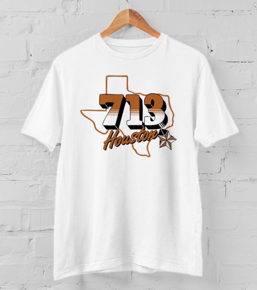 Houston 713 Texas Map Lone Star T-Shirt