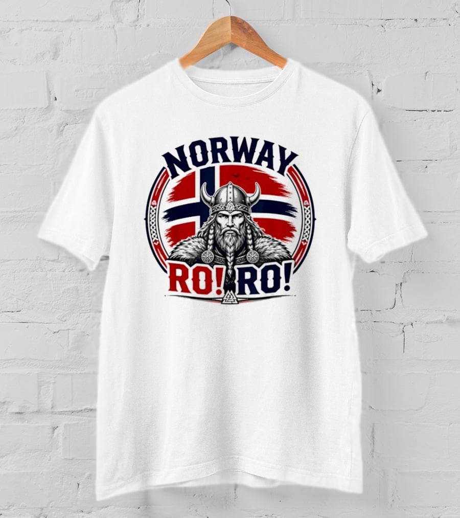 Norway Viking Warrior Braided Beard RO RO Flag T-Shirt