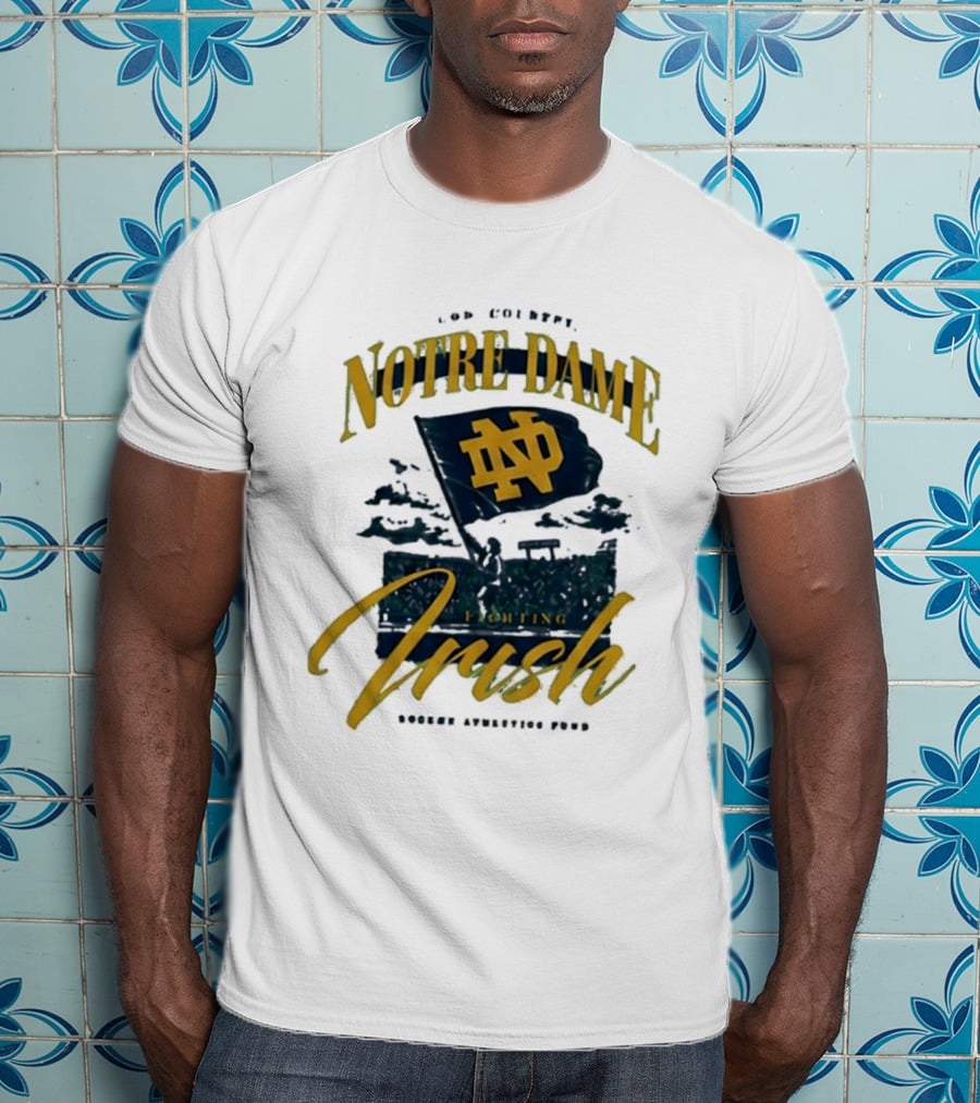 Notre Dame Fighting Irish God Country Rockne Athletics Fund ND Flag T-Shirt