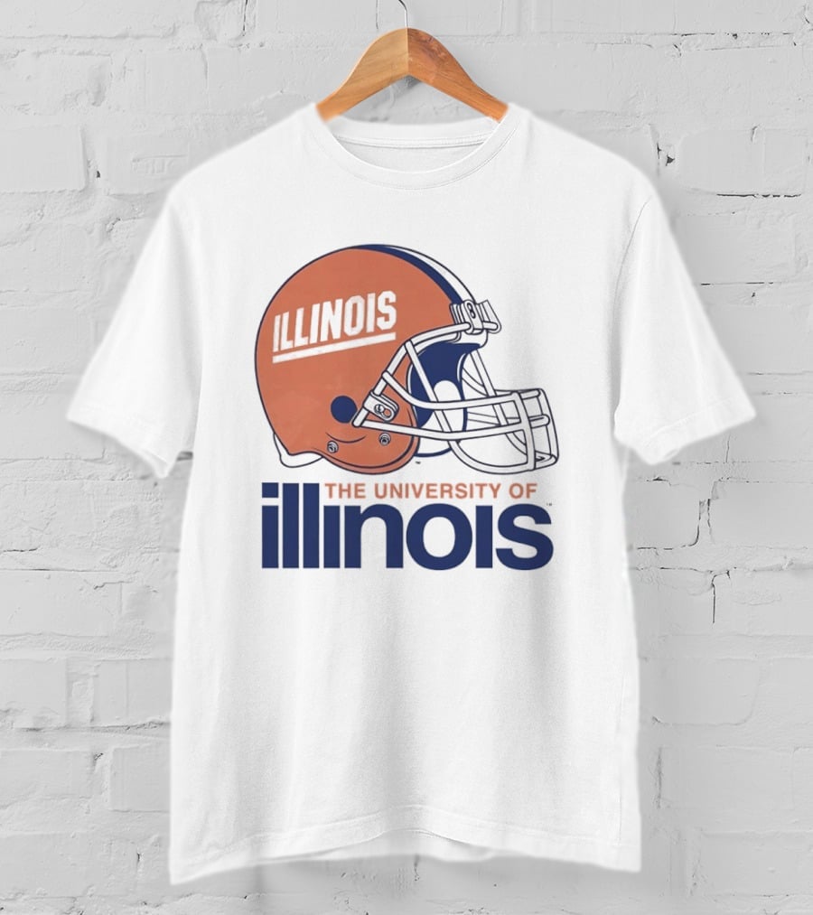 Illinois Football Helmet University Of Illinois Team Spirit T-Shirt
