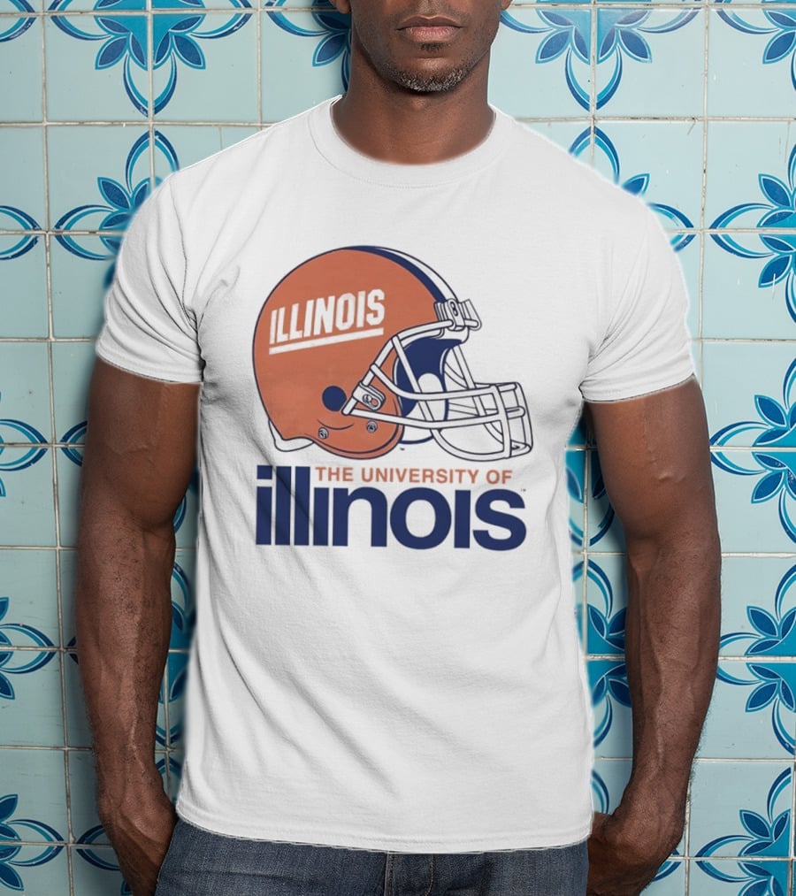 Illinois Football Helmet University Of Illinois Team Spirit T-Shirt