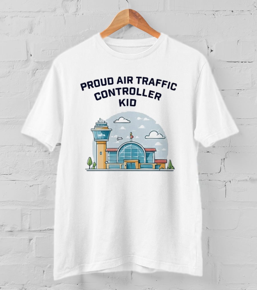 Proud Air Traffic Controller Kid With Tower And Airport T-Shirt