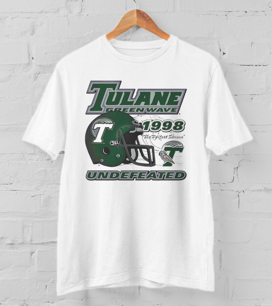 Tulane Green Wave 1998 Undefeated Perfect Season Helmet Pelican T-Shirt