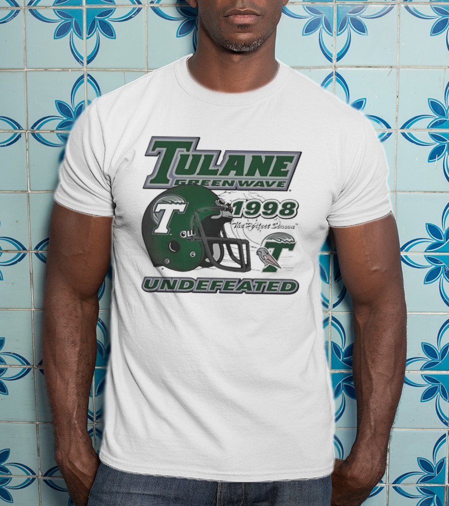 Tulane Green Wave 1998 Undefeated Perfect Season Helmet Pelican T-Shirt