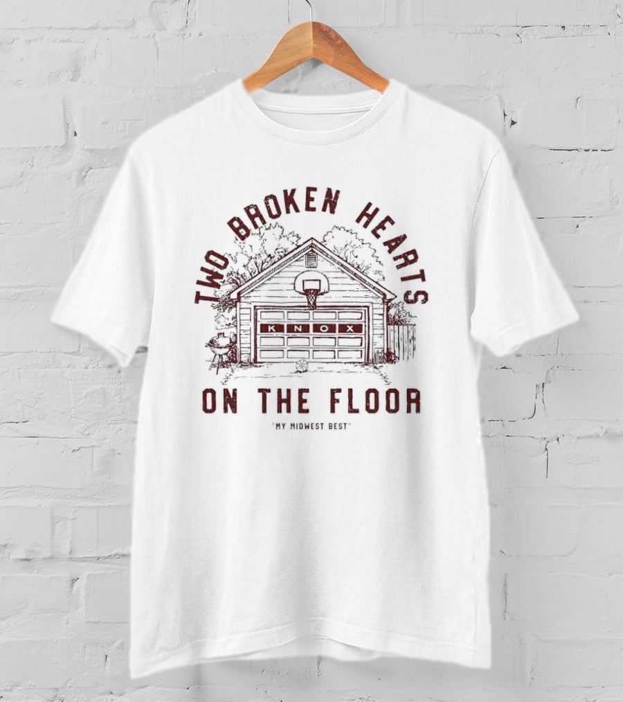 Two Broken Hearts On The Floor Knox Garage Basketball Hoop Midwest T-Shirt