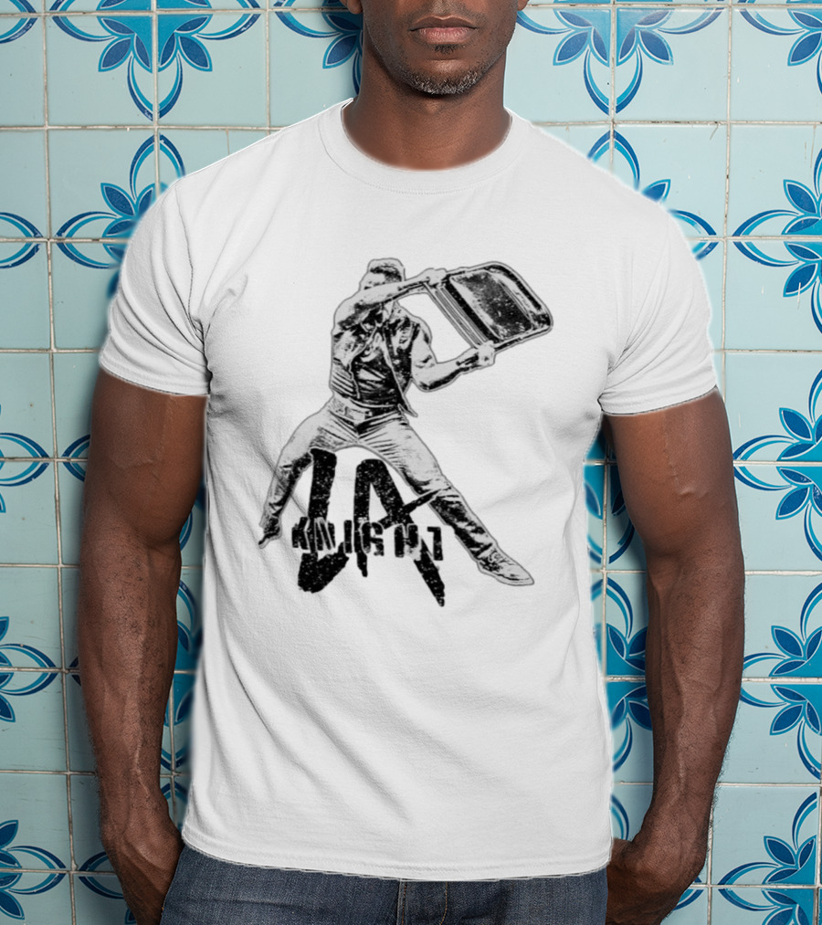 LA Knight Folding Chair Action Pose T-Shirt