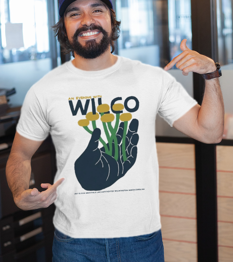 An Evening With Wilco Greenfield Lake Amphitheater 7 13 26 Wilmington NC Hand Flowers T-Shirt