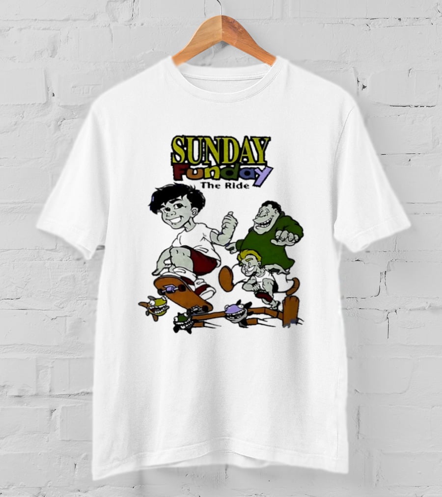 SUNDAY Funday The Ride Skateboarding Adventure Kids T-Shirt