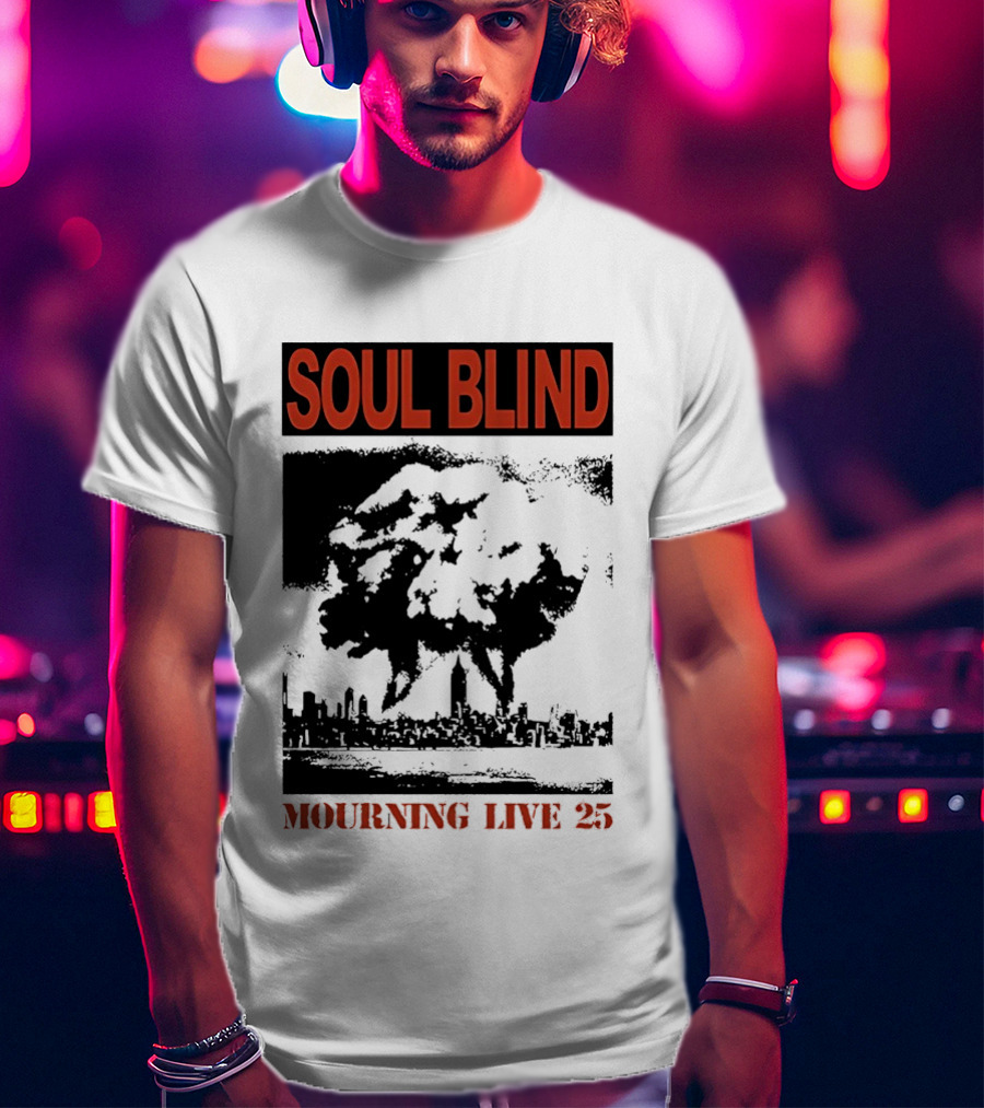Soul Blind Mourning Live 25 Mushroom Cloud Explosion Over City Skyline T-Shirt