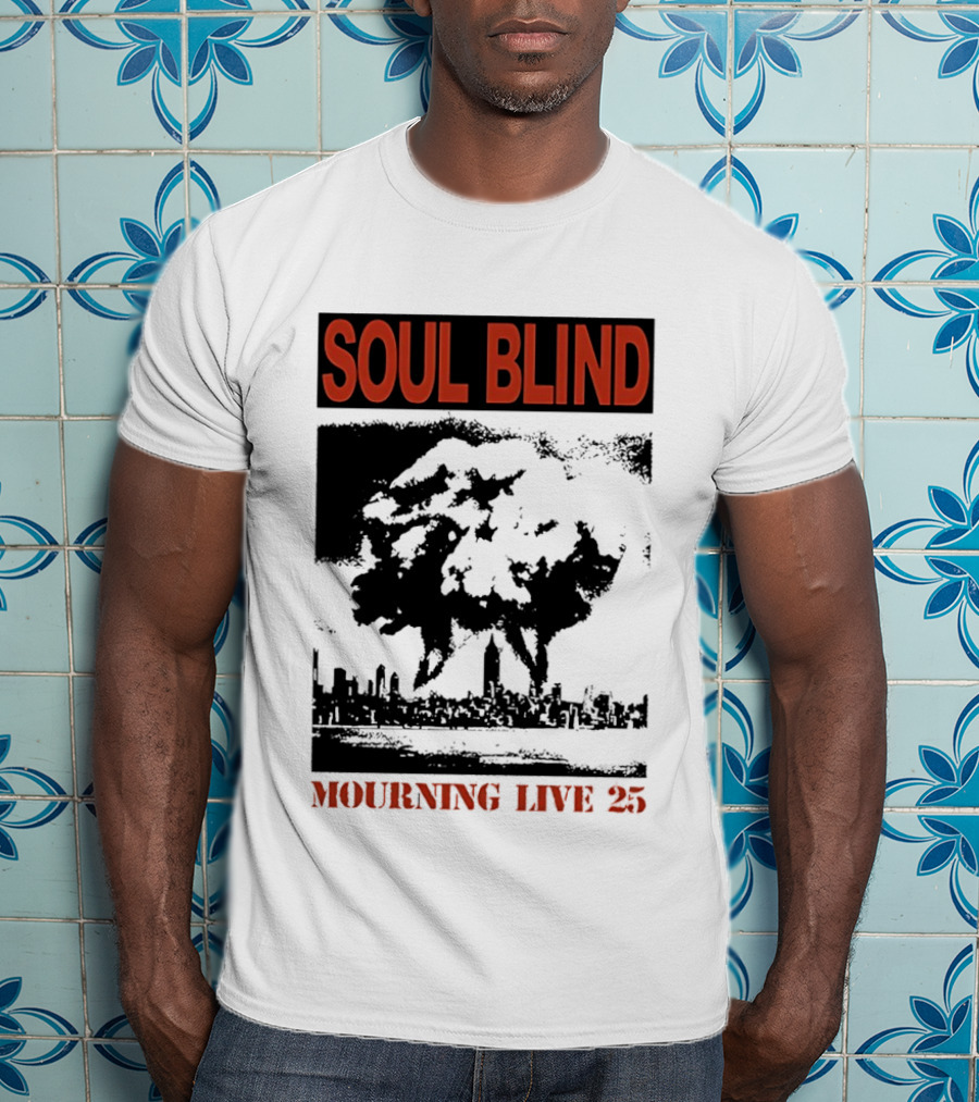 Soul Blind Mourning Live 25 Mushroom Cloud Explosion Over City Skyline T-Shirt