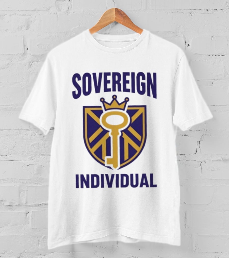 Sovereign Individual Key Crown Shield T-Shirt