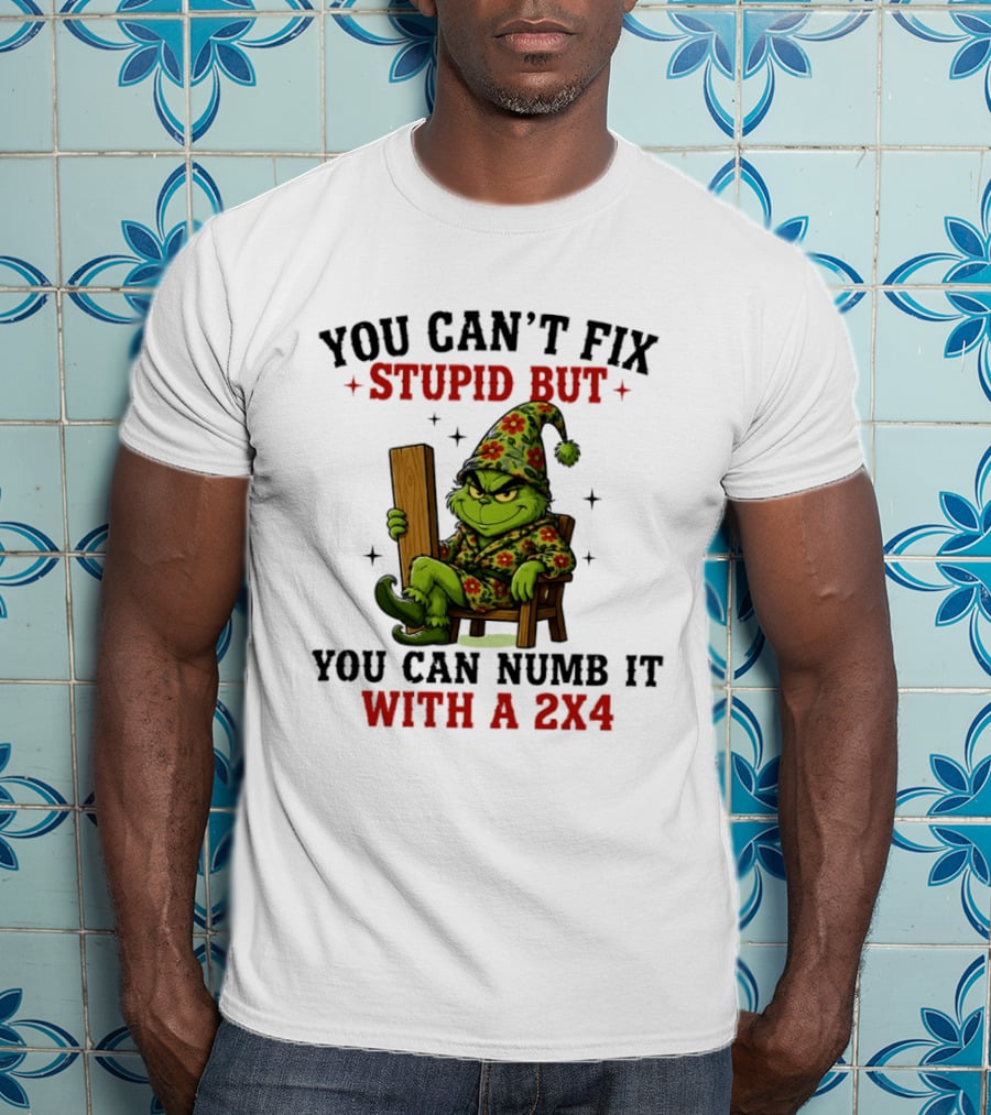You Can't Fix Stupid Grinch Numb It With A 2x4 T-Shirt