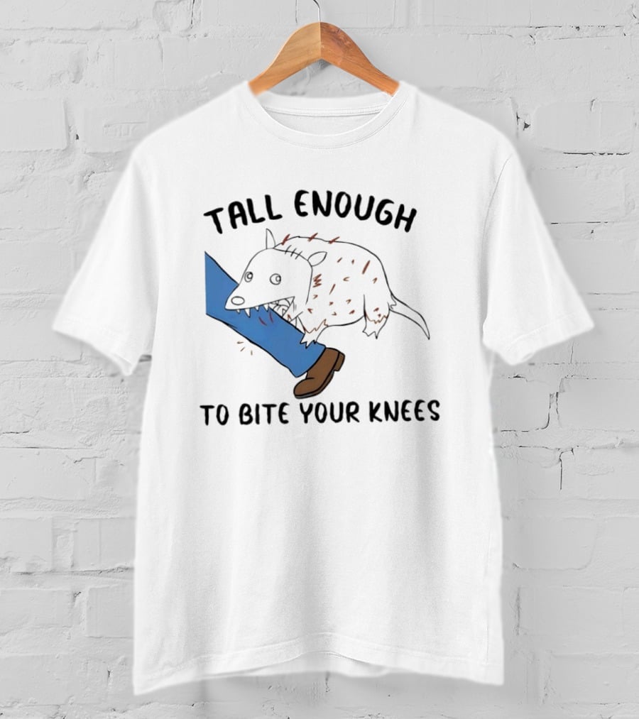 Tall Enough To Bite Your Knees Opossum Joke Featuring Animal Bite T-Shirt