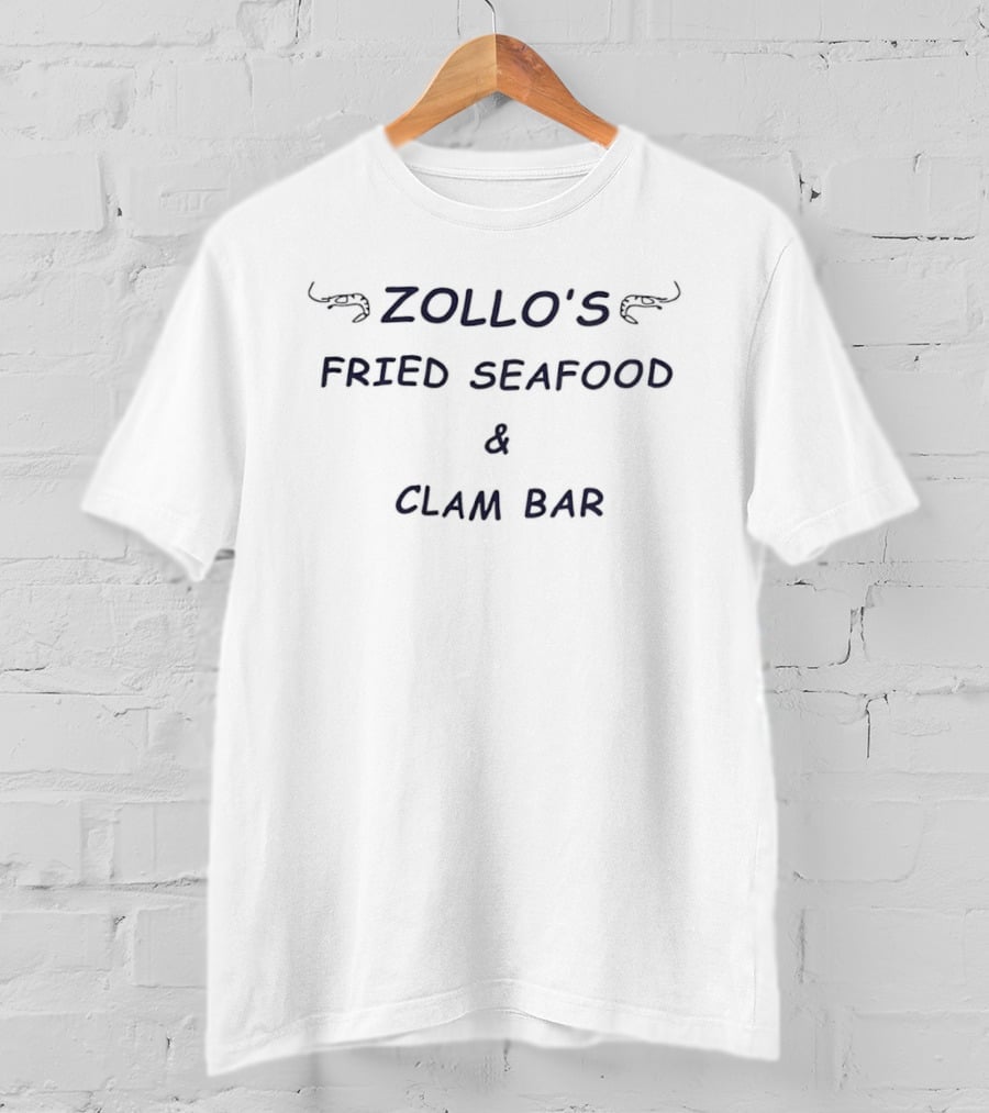 Zollo's Fried Seafood And Clam Bar Retro Style Coastal Cuisine T-Shirt
