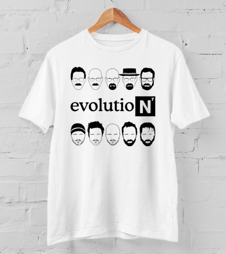 Evolution Walter White Jesse Pinkman Breaking Bad Faces T-Shirt
