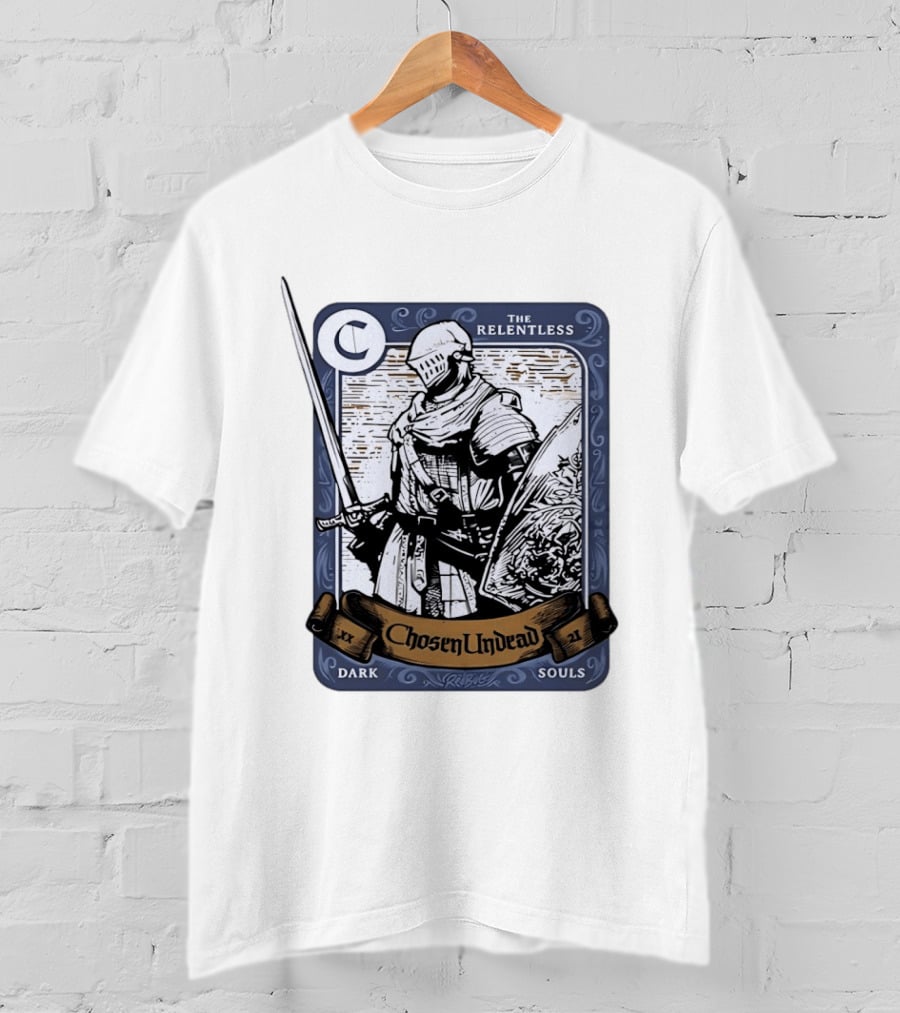 Chosen Undead The Relentless Dark Souls Knight Trading Card T-Shirt