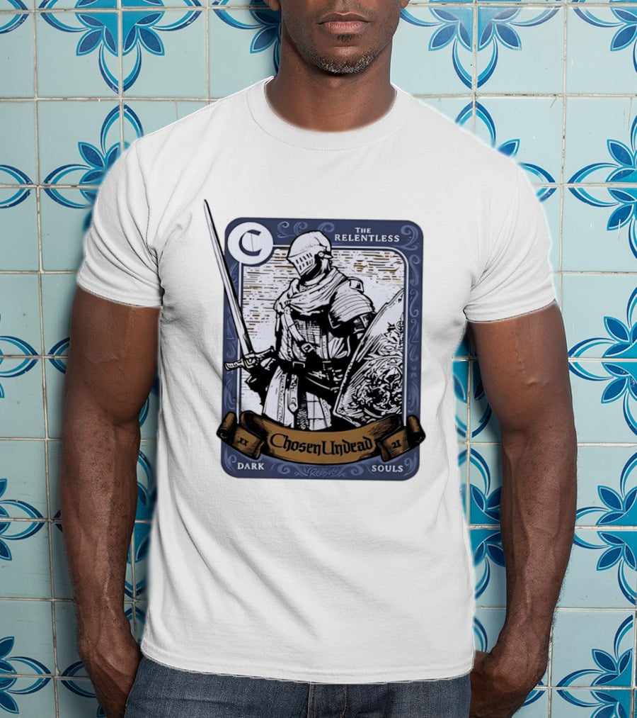 Chosen Undead The Relentless Dark Souls Knight Trading Card T-Shirt