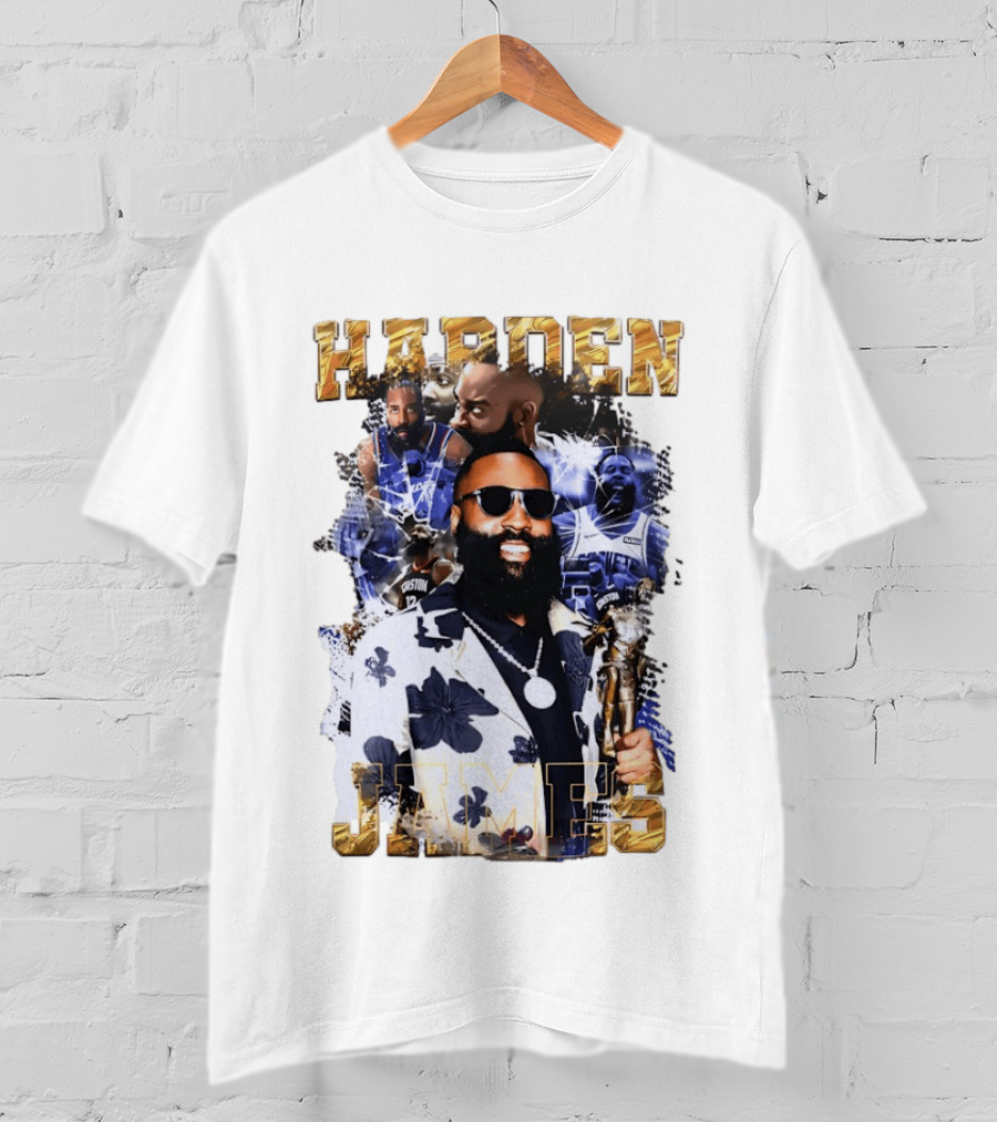James Harden Houston Rockets NBA Legend Collage T-Shirt