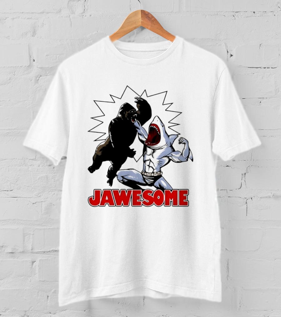 Jawesome Gorilla Vs Shark Battle Showdown T-Shirt