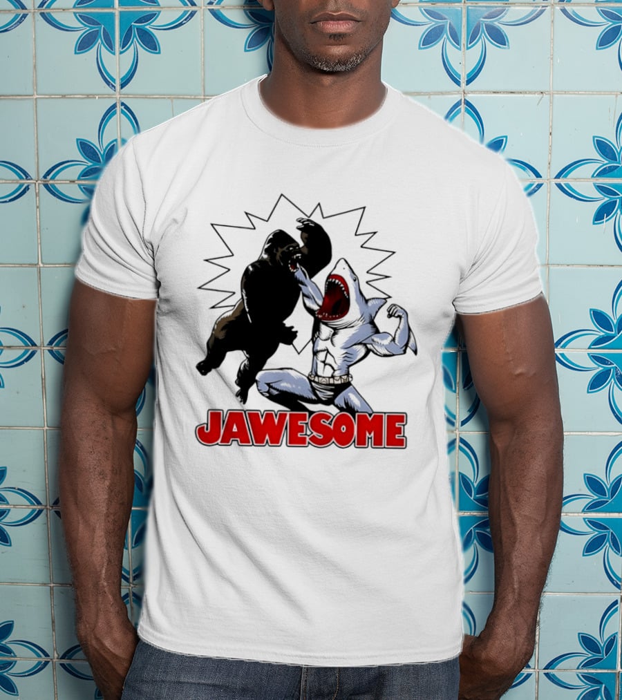 Jawesome Gorilla Vs Shark Battle Showdown T-Shirt
