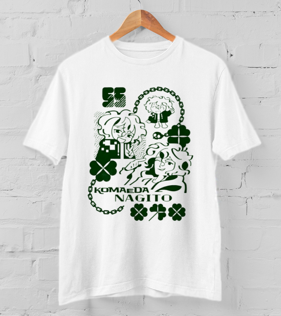 Komaeda Nagito Cute Clover Chain T-Shirt