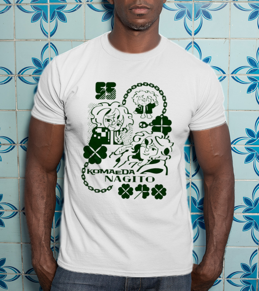 Komaeda Nagito Cute Clover Chain T-Shirt