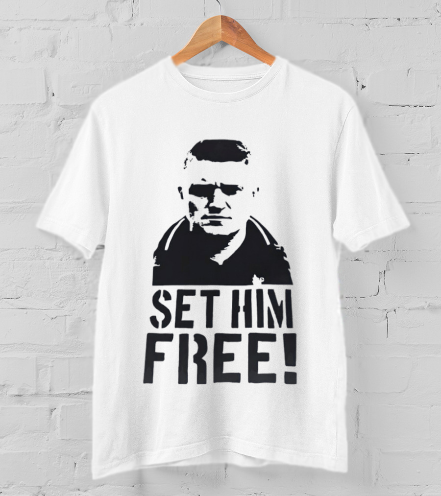 Tommy Robinson Set Him Free Activism Message T-Shirt