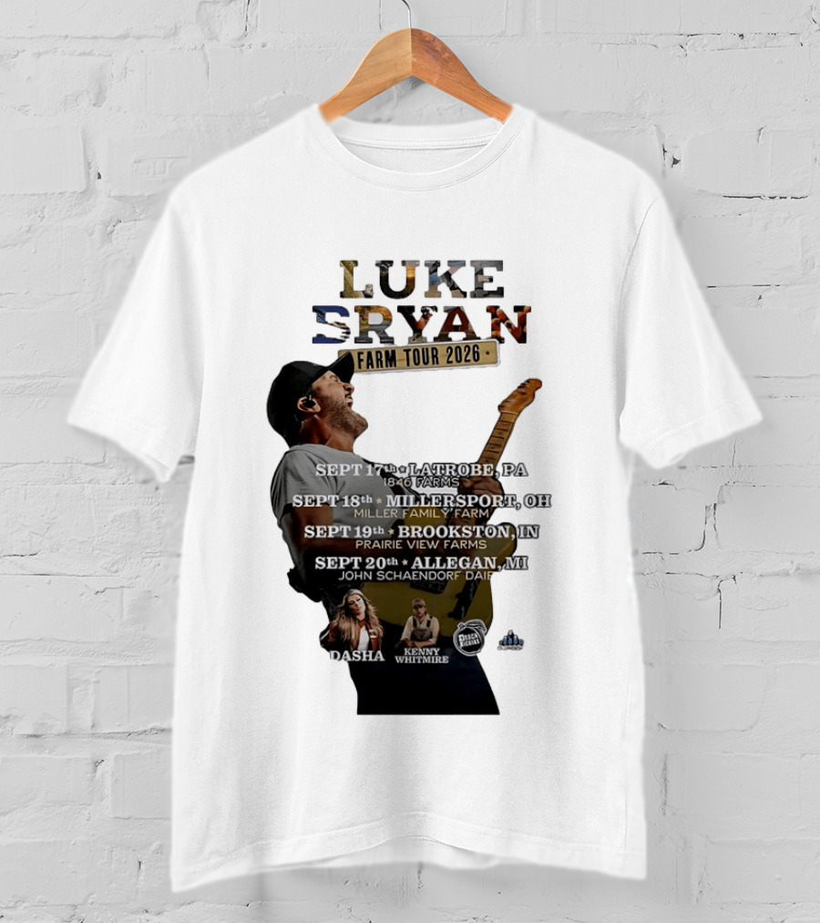 Luke Bryan Farm Tour 2026 Latrobe Millersport Brookston Allegan Dasha Kenny Whitmire T-Shirt
