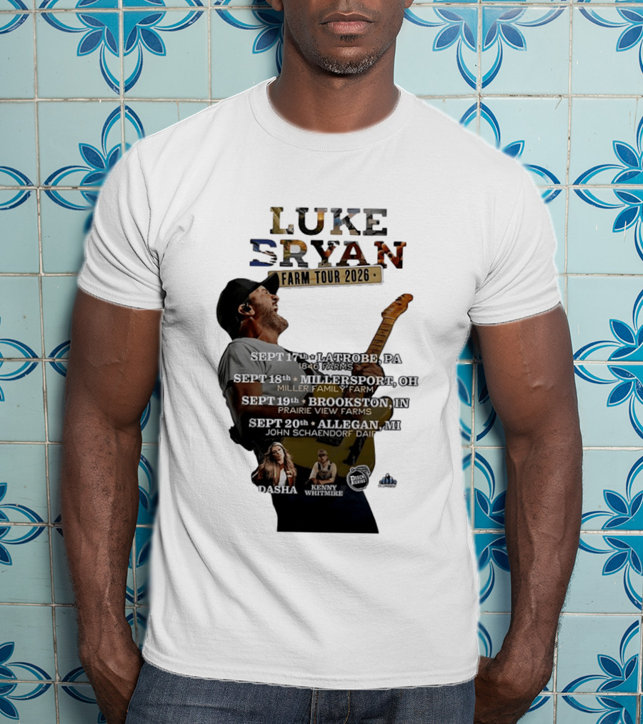 Luke Bryan Farm Tour 2026 Latrobe Millersport Brookston Allegan Dasha Kenny Whitmire T-Shirt